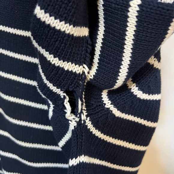 Sezane | LÉONTINE JUMPER | Small | Navy & Ecru - Picture 4 of 5